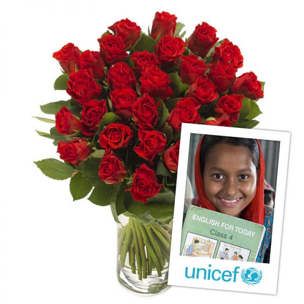 Dobbel kjÃ¦rlighet UNICEF blomsterbukett fra nettblomst.no